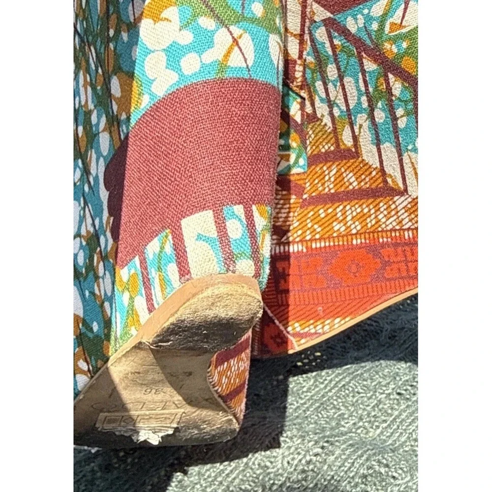 ALDO Forwood African Tribal Print Womens Wedge Tall Size 36 US 5.5 Shoes Vintage